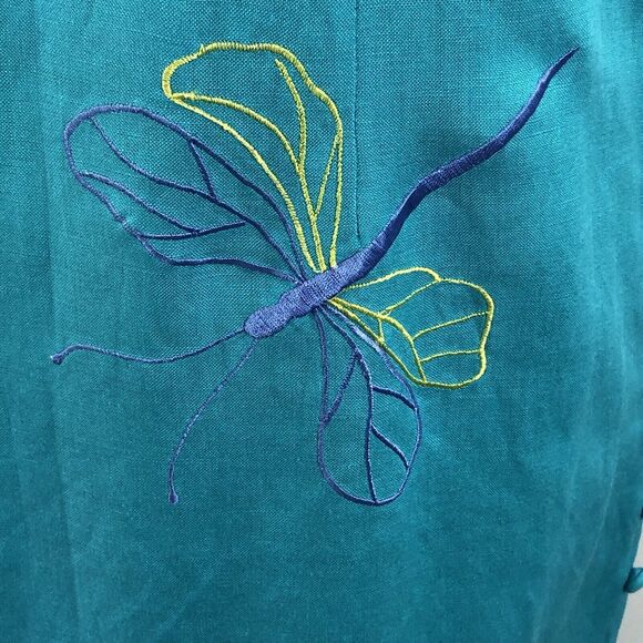 Donna Morgan Vintage Floral Embroidered Maxi Linen Dress Women’s 16 - Picture 7 of 16